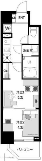アーバンパーク入谷(2K/2階)の間取り写真
