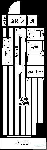 シンシティー本蓮沼ベルグレード(1K/8階)の間取り写真