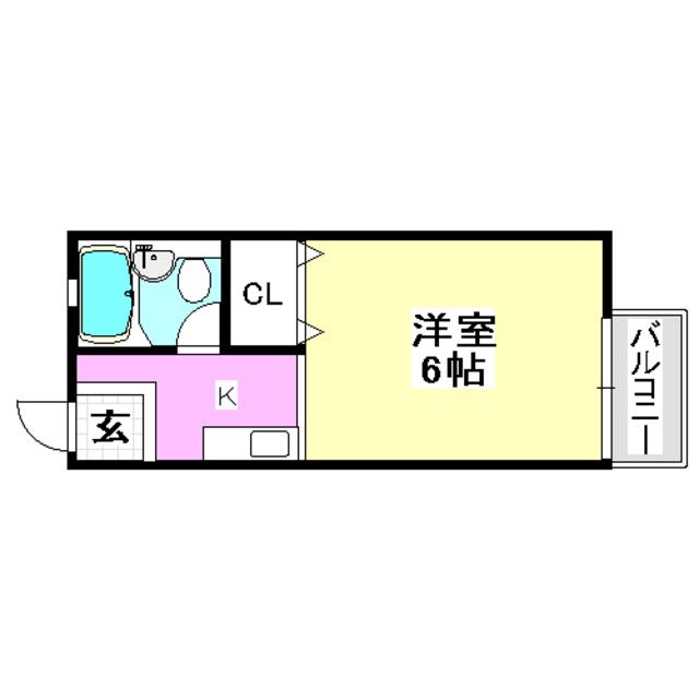 田村ハイツII(1K/1階)の間取り写真