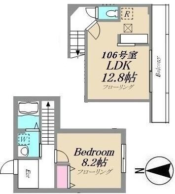コルティーレ・ナノカ(1LDK/1階)の間取り写真