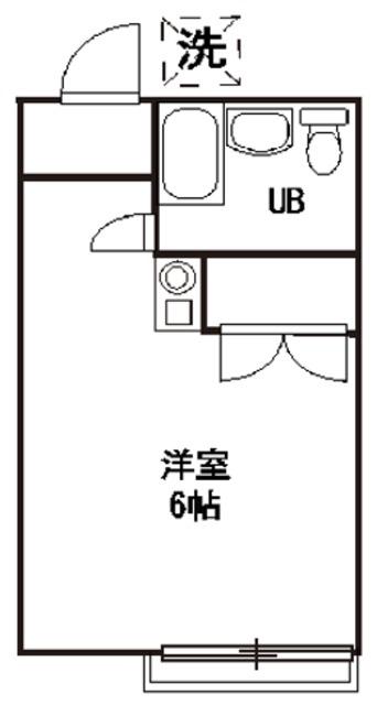 美しの森ハウスB(ワンルーム/2階)の間取り写真