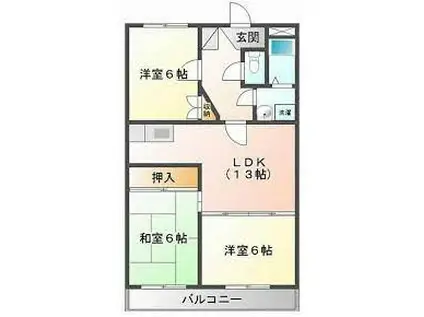 KTハイツ(3LDK/3階)の間取り写真