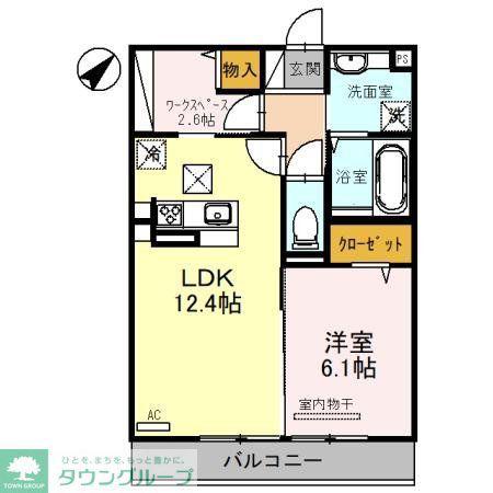 ARTEMIS(1LDK/1階)の間取り写真
