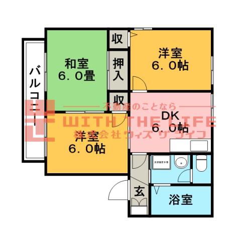 コマンセ21(3DK/1階)の間取り写真
