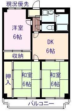 バウムヴィレッジ(3DK/2階)の間取り写真