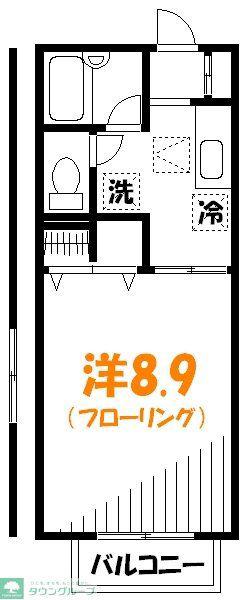 グレースハイム(1K/1階)の間取り写真