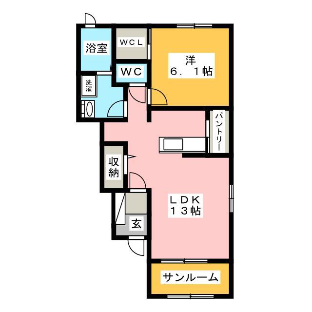 コッティ・テカルズ(1LDK/1階)の間取り写真
