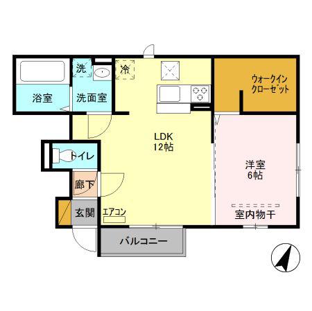 はっぴいえんど(1LDK/1階)の間取り写真