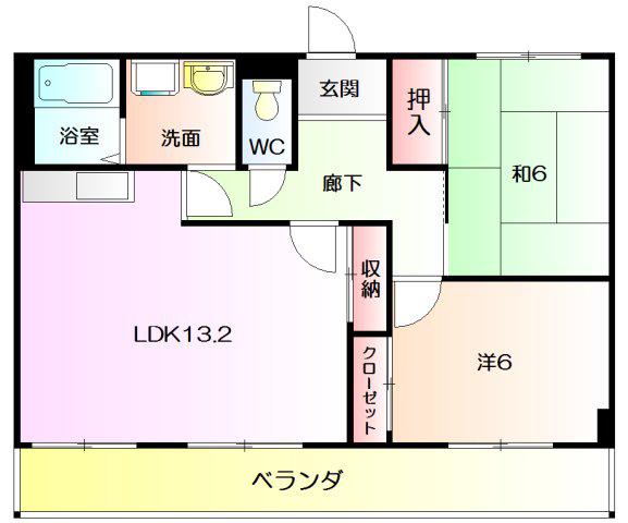 プリマヴェーラ(2LDK/3階)の間取り写真