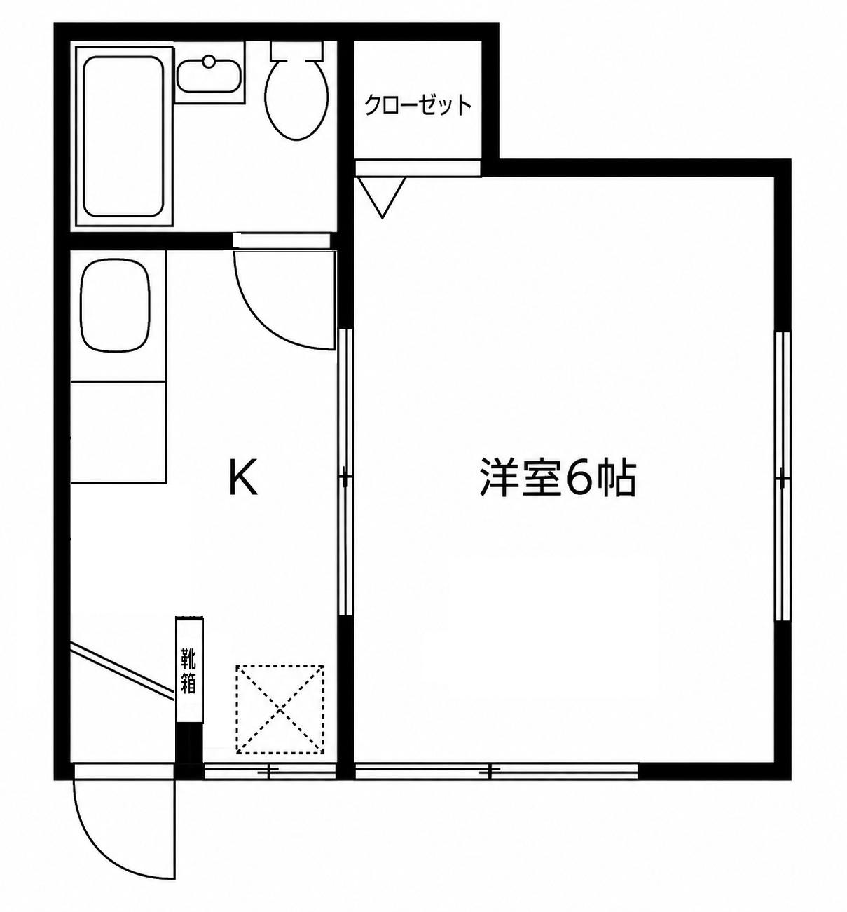 宍戸荘(1K/1階)の間取り写真