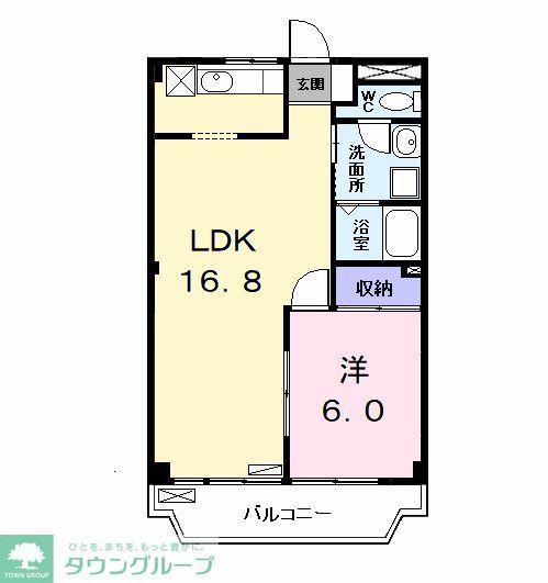 レジデンス上高畑(1LDK/2階)の間取り写真