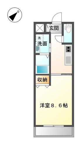 シャインキャッスル(1K/1階)の間取り写真