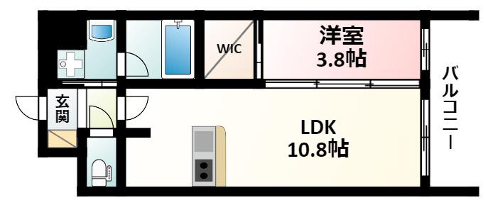 ドン・パレス江坂(1LDK/5階)の間取り写真