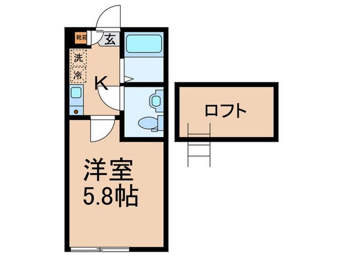 新城46AP(1K/2階)の間取り写真