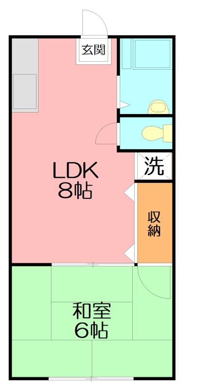 ハイツモントレー(1LDK/2階)の間取り写真