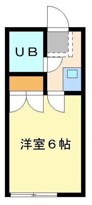 SKハイツ・第6(ワンルーム/1階)の間取り写真