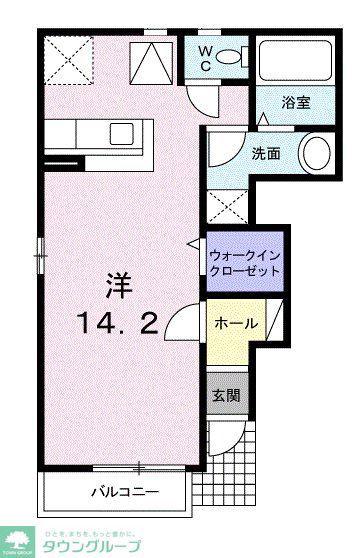 プチレジデンスディーヴァH(ワンルーム/1階)の間取り写真