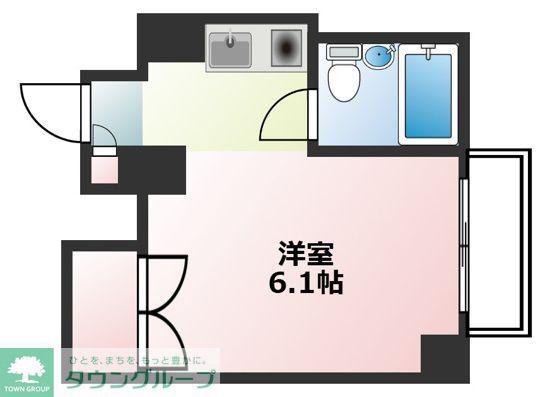 レジデンスヘリオス(ワンルーム/1階)の間取り写真