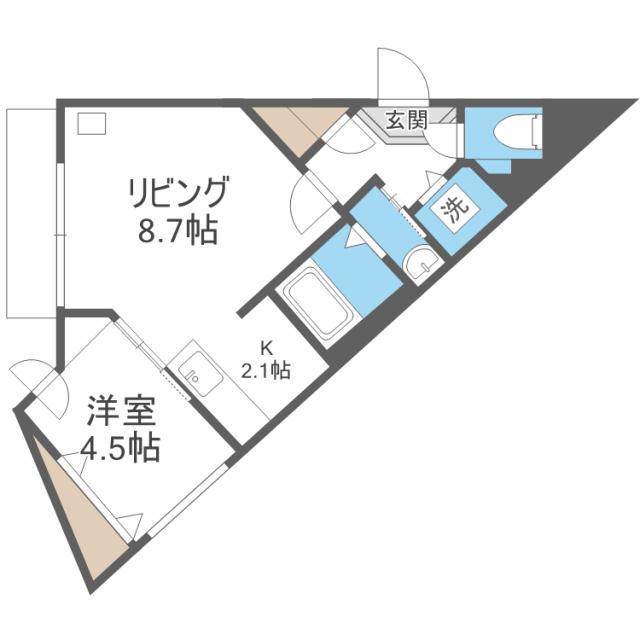AOAKUAN7 アオアクアN7(1LDK/3階)の間取り写真