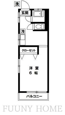 中山ビル(1K/4階)の間取り写真