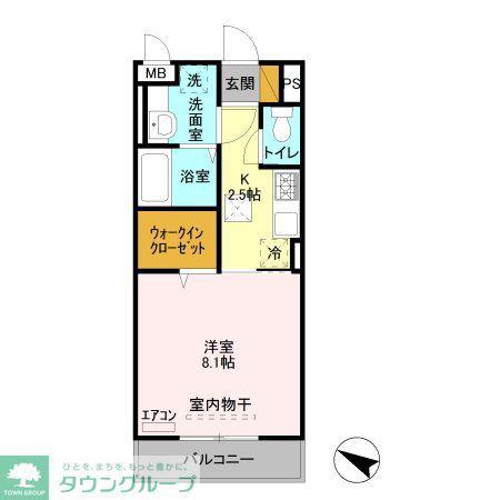 アグスター(1K/1階)の間取り写真