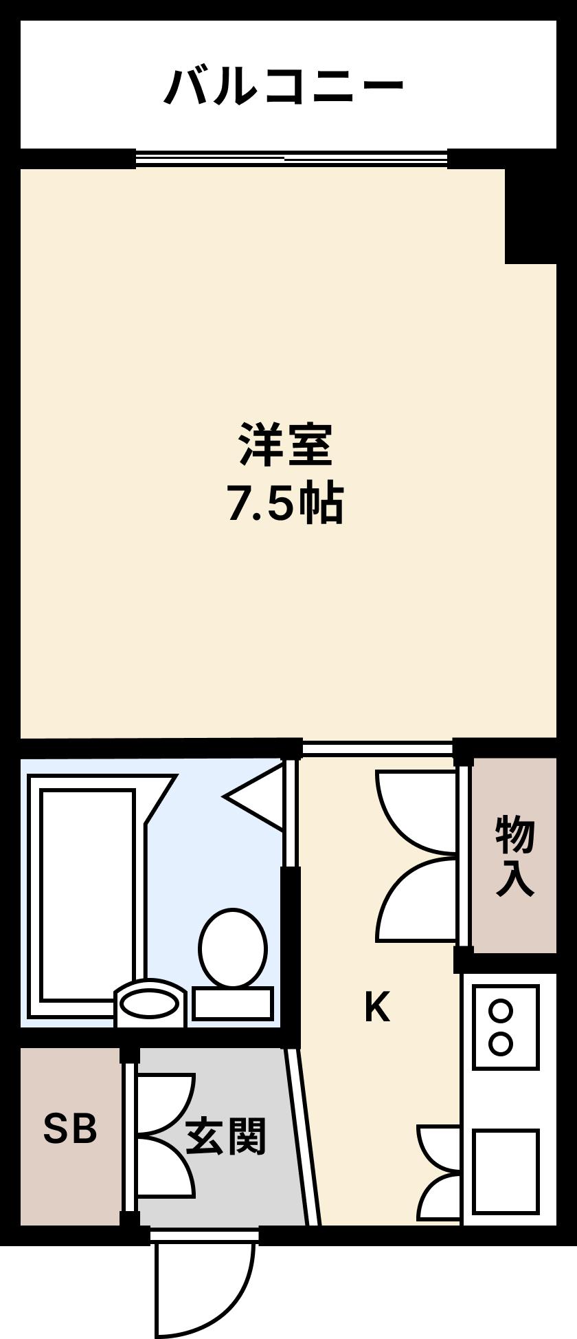 ラフィナート(1K/6階)の間取り写真