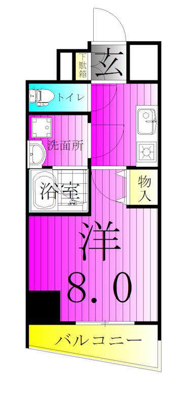 クオリタス綾瀬(1K/5階)の間取り写真