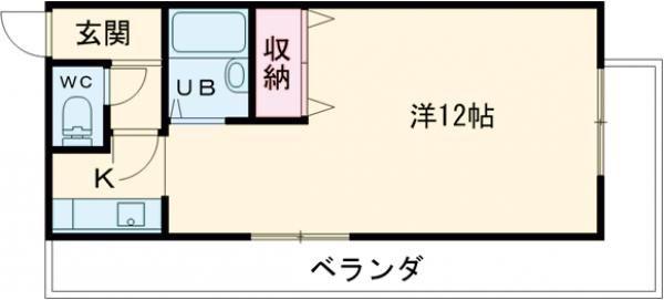 ライフステージ広瀬倉梯(ワンルーム/3階)の間取り写真