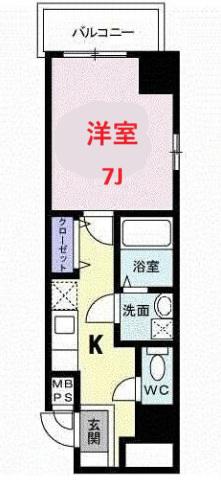 エトワールブランシュ新橋(1K/4階)の間取り写真