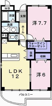 ラフォーレ広畑(2LDK/5階)の間取り写真