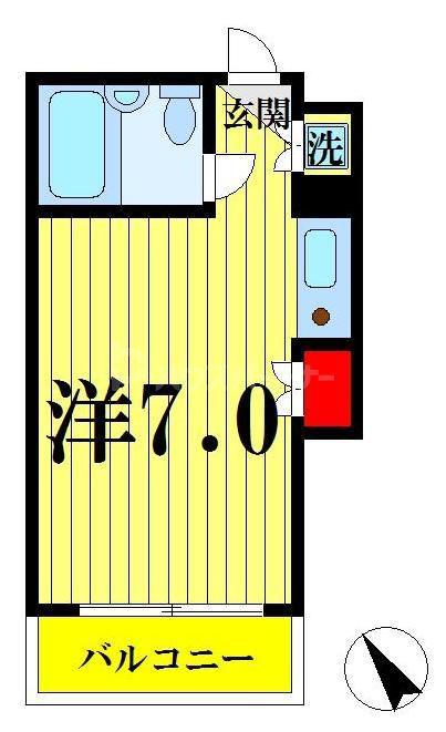 スプリングハイツII(ワンルーム/3階)の間取り写真