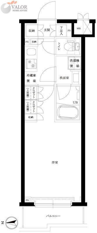 ルーブル川崎宮前平(1K/1階)の間取り写真
