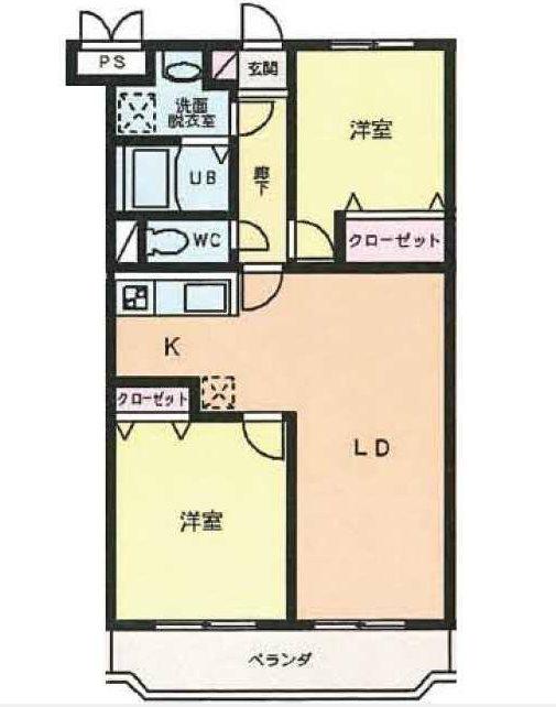 パストラルパレス豊岡(2LDK/2階)の間取り写真