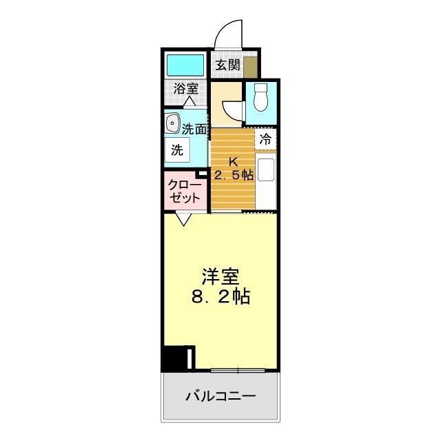 ローズガーデン(1K/5階)の間取り写真