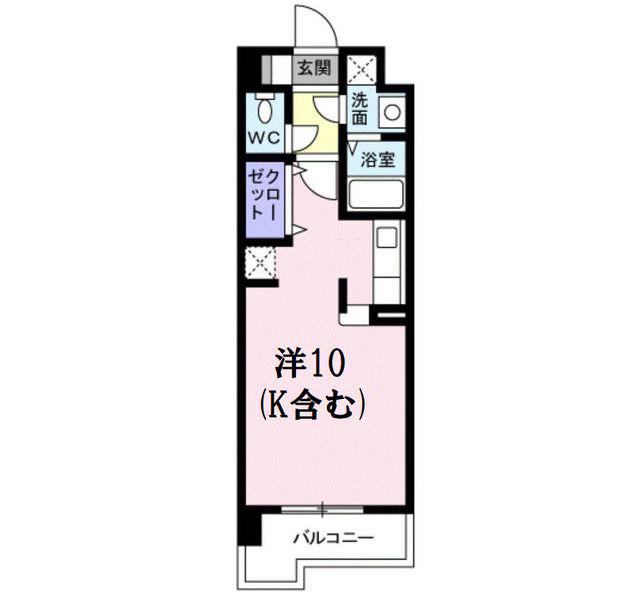 エスポワール若草(ワンルーム/5階)の間取り写真