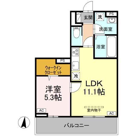 アヴィオール(1LDK/2階)の間取り写真