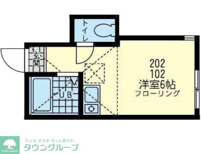 ユナイト鶴見メアリーポート(ワンルーム/2階)の間取り写真