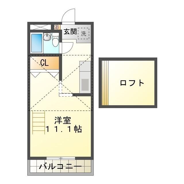 ミュゼ津駅(ワンルーム/4階)の間取り写真