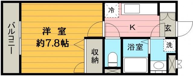 アルカディアIII(1K/2階)の間取り写真