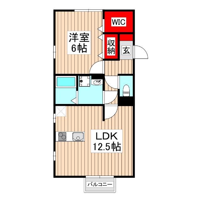 ベルデュール(1LDK/1階)の間取り写真