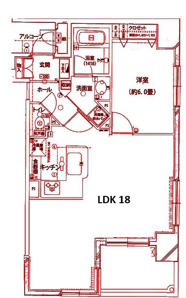 ロワール関内エナジス(1K/7階)の間取り写真