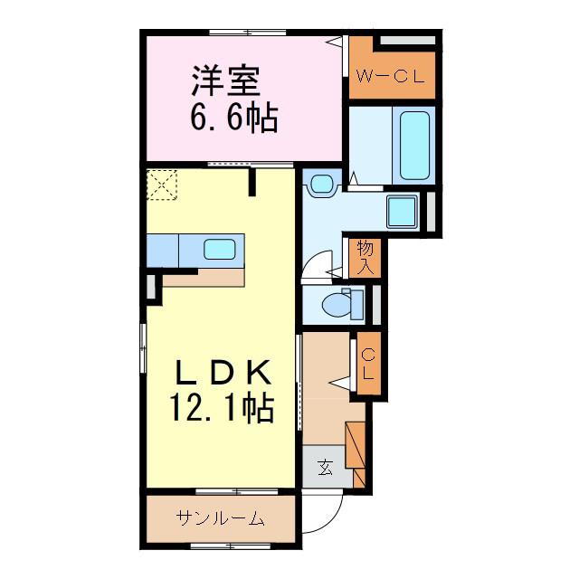 CIELO(1LDK/1階)の間取り写真