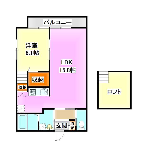 スプリト伊田(1LDK/2階)の間取り写真