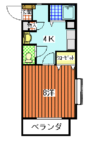 JUKEN駅ビル(1K/4階)の間取り写真
