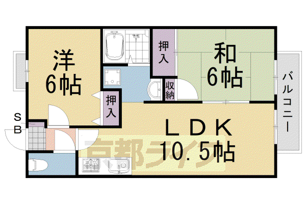 BELLROADMATSUO(2LDK/2階)の間取り写真