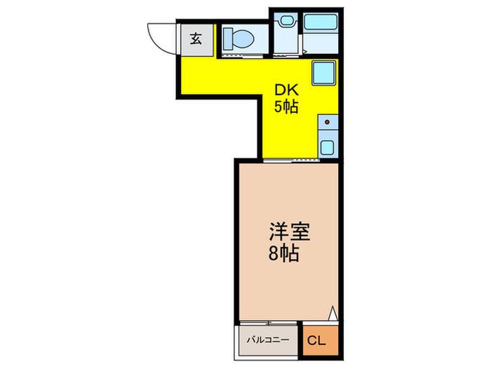FLAT A(1DK/2階)の間取り写真