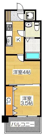 NO66 GUARNTEE21 HAKATA(2K/9階)の間取り写真