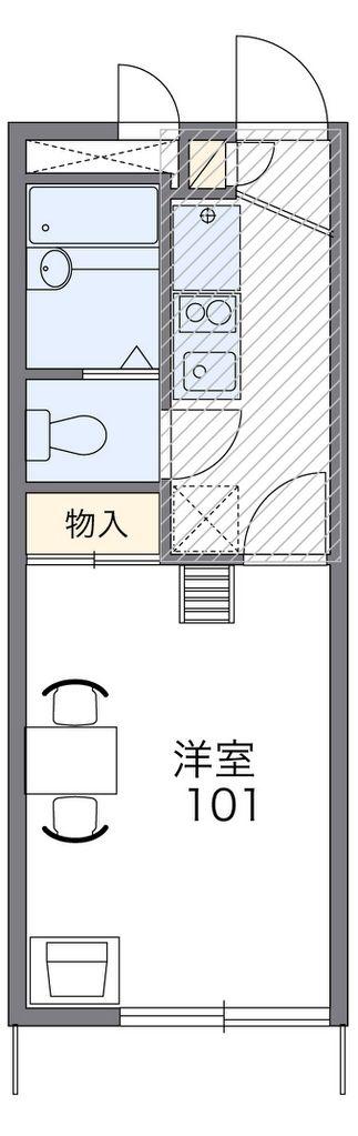 レオパレス唐ヶ原(1K/1階)の間取り写真