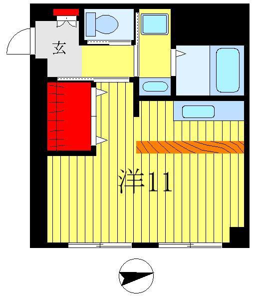 メゾンヒラカタII(ワンルーム/1階)の間取り写真