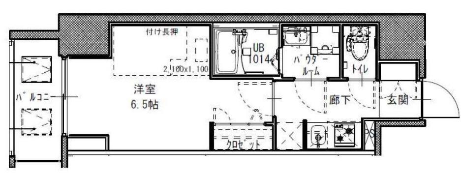 S-RESIDENCE福島玉川TRES(1K/12階)の間取り写真